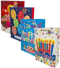 120 Wholesale Happy Birthday Xlarge Glitter Gift Bag