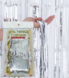96 Pieces Plain Foil Fringe Curtain - Photo Prop Accessories & Door Cover