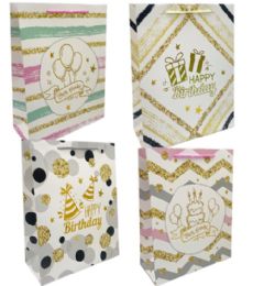 96 Wholesale Happy Birthday Large Gift Bag