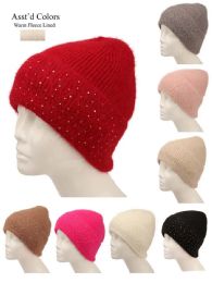 48 Wholesale Women's Winter Beanie W/ Rhinestones