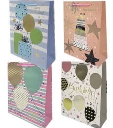 96 Wholesale Happy Birthday Large Gift Bag