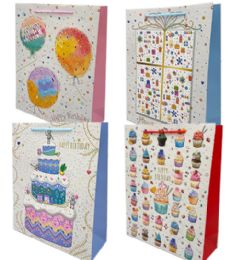 96 Wholesale Happy Birthday Large Gift Bag