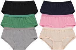 24 Pieces Yacht & Smith Womens Cotton Lycra Underwear, Panty Briefs, 95% Cotton Soft Assorted Colors, Size 2X-Large - Womens Panties & Underwear