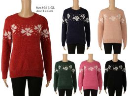 48 Pieces Woman Clover Print Sweater - Women's Winter Jackets