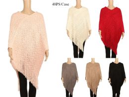 48 Pieces Women's Poncho Scarf - Winter Pashminas and Ponchos