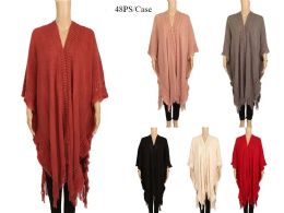 48 Pieces Woman Scarf Poncho - Winter Pashminas and Ponchos