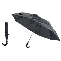 48 pieces Pride Umbrella 42intwo Fold Curved Handle Black 12pc/pk - Umbrellas & Rain Gear