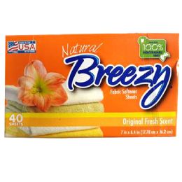 24 pieces Breezy Dryer Sheets 40 Ct Original - Cleaning Products
