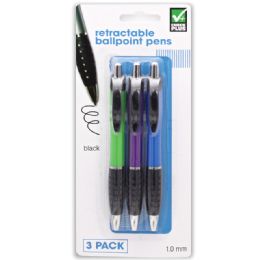48 pieces Check Plus Ball Point Pen 3 Ct 1 Mm Tip Assorted Colors - Pens & Pencils