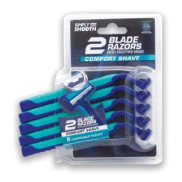 24 of Simply Smooth Razors For Men 5 Pk Twin Blade With Pivoting Head