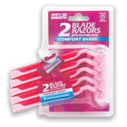24 of Simply Smooth Razors For Women 5 Pk Twin Blade With Pivoting Head