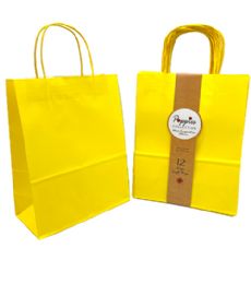 20 Pieces Large Yellow Kraft Bag With Band - Gift Bags Everyday