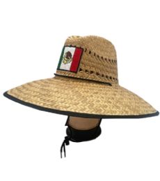 100 of Mexico Straw Hat Mex Flag Style
