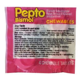32 pieces Pepto Bismol - Chewable Tablets 4 ct - Pain and Allergy Relief