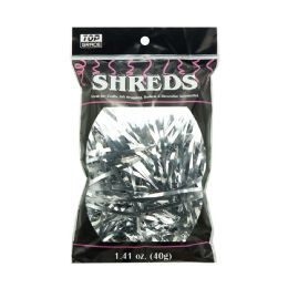 96 Pieces Shredded Holographic Silver Paper - Bows & Ribbons