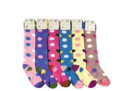 12 Pieces Woman Assorted Color polka dot  Fuzzy Sock - Womens Fuzzy Socks