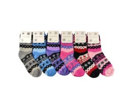 12 Pieces Woman Assorted Color Fuzzy Sock - Womens Fuzzy Socks