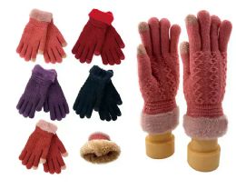 24 Pieces Womens Winter Touchscreen Gloves - Fuzzy Gloves