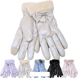 12 Pieces Women's Winter Gloves Glossy Fashion Gloves Fur - Fuzzy Gloves