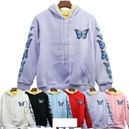 12 Pieces S.christina Women's Hoodie Fur Lining Butterfly Print - Womens Sweaters & Cardigan