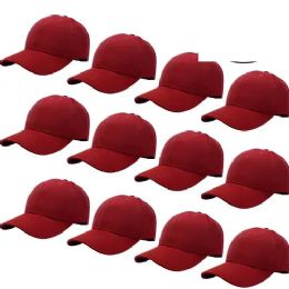 12 of Plain Burgandy Baseball Caps