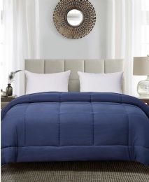 6 Pieces 86x86 1 Solid Comforter Queen Size Solid Navy - Comforters & Bed Sets