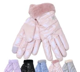 12 of Women's Winter Gloves Glossy Fashion Gloves Fur Lining