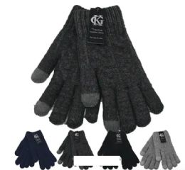 12 Pieces Men's Winter Fleece Gloves Touch Gloves - Knitted Stretch Gloves
