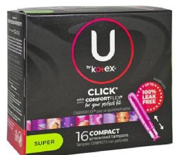 8 of Travel Size U By Kotex Click Compact Tampons Super - Box Of 16