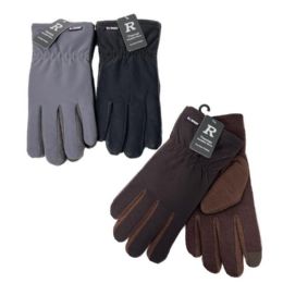 48 Pieces Men's Lined Touch Screen Gloves With Gripper Palm - Fleece Gloves