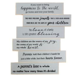 288 pieces Block Signs Family Quotes 6ast .5x6x1.5 Wooden - Wall Decor