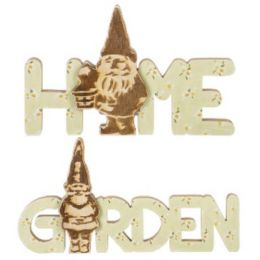 24 pieces Tabletop Gnome Home/garden Sign 2ast 9.4x5.9 Wooden - Home Accessories