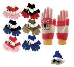 24 of Unisex Kids Winter Gloves With Racoon Design