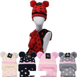 12 Pieces Kid's Fleece 3 Pc Set Hats/gloves/scarf - Kids Winter Gloves