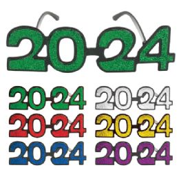 24 Pieces 2024 Glitter New Year Glasses - New Years