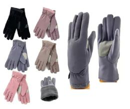 24 Pairs Womens Fuzzy Interior Touchscreen Winter Gloves In Assorted Color - Fuzzy Gloves
