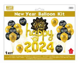 24 Pieces "2024" Happy New Year Balloon Kit - New Years