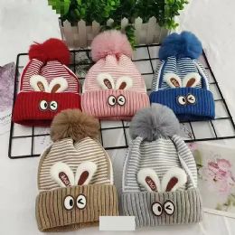 12 Pieces Kid's Fur Lining Winter Hat Rabbit - Kids Winter Gloves