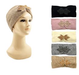 24 of Womens Fur Headband With Leaf