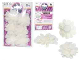 288 Pieces Pack Of 6 Piece White Flower Embellishments With Adhesive - Artificial Flowers