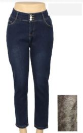 24 Pieces Women's Fleece Lined Jeans - Womens Pants