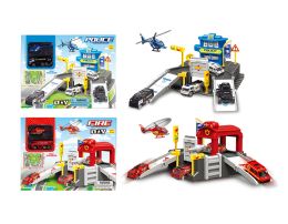 24 of Police & Rescue Heliport Station Take-A-Part 24 pcs Play Set With Accessories (2 Asstd. Styles)