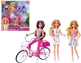 24 pieces 12" Doll With 11" Bike & Sport Accesorires Play Set (2 Asstd. Colors) - Dolls