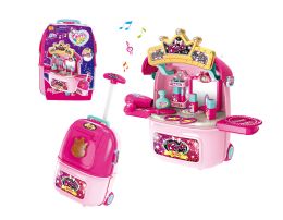 9 Pieces 18" Beauty Set (wheel Luggage) Light & Sound With Accessories Jumbo Size - Girls Toys