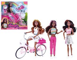 24 pieces 12" Doll With 11" Bike & Sport Accesorires Play Set (2 Asstd. Colors) - Dolls