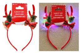 12 of Christmas Antler Headband With Led Lights