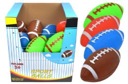 24 Pieces Inflated Rubber Football (6.25") - Balls