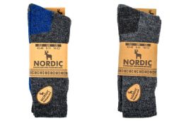 12 Pairs Mens Nordic Merino Wool Socks 2 Piece - Mens Crew Socks