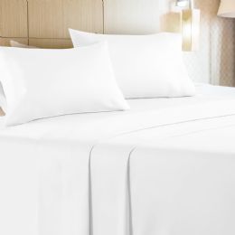 6 of 4 Piece Microfiber Bed Sheet Set Twin Size In White