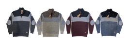 24 of Men's Acrylic 1/4 Sweater With Fleece Lining Assorted Colors Pack A